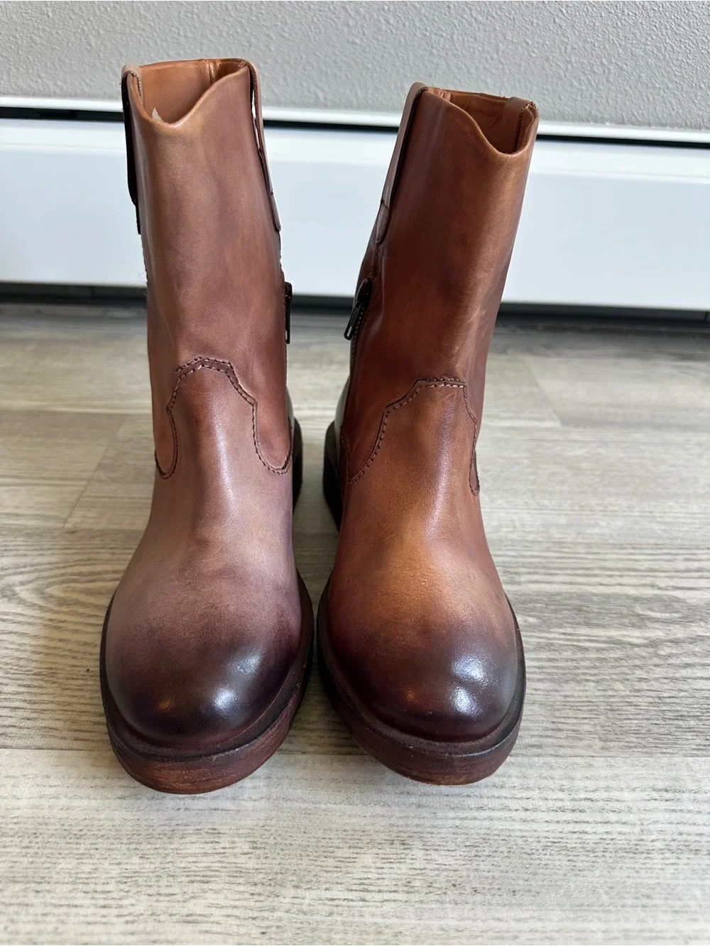 Vintage Foundry Co Brown Leather Alaina Ankle Boots 8
